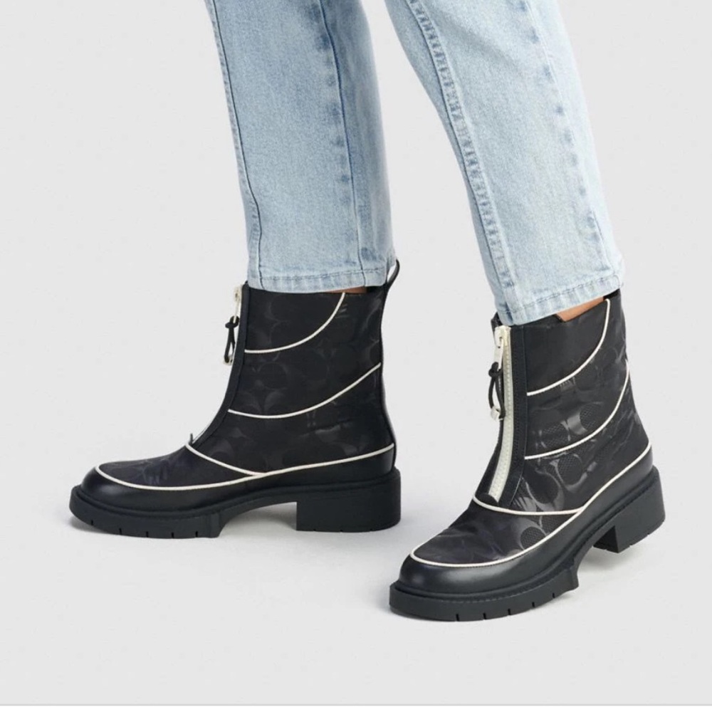 COACH Leona Monogram Nylon Ankle Boots - Picture 2 of 16